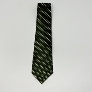 Ziggurat By Mulbery Neckwear Silk Tie‎ Green, Black and Gold Made In USA